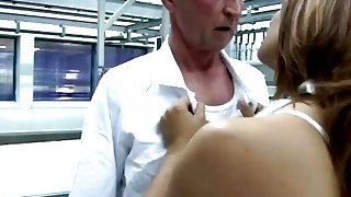 Young brunete slut is about to get fired so she decides to please her boss Thumbnail