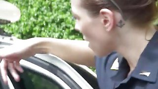 Slutty cops get filled by black schlong outdoors Thumbnail
