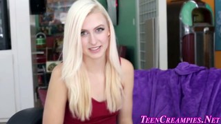 Blonde teen gets creampie Thumbnail