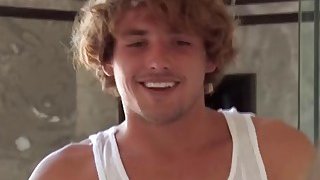 Busty babe and her hot stepmom in a oral sex action with a handsome dude Thumbnail