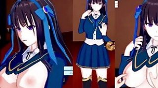 Eroge koikatsu 3dcg hentai video where obedient cool black hair long huge breasts jk ori character is rubbed breasts Thumbnail