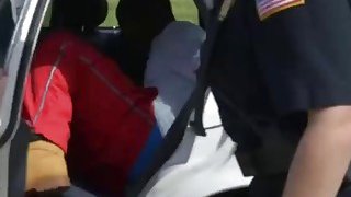 Brunette and Blonde MILF Cops Arrested And Fucked a Black Guy on the Stairs Thumbnail