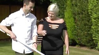 Good Looking Busty Older Slut Seduced And Fucked By a Horny Young Pool Boy Thumbnail