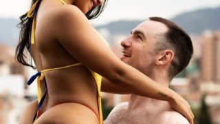 Sexy colombian wife cheats with waiter - big white cock creampie Thumbnail