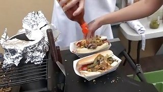 Two sexy ebony babes flashed big boobs for some money Thumbnail